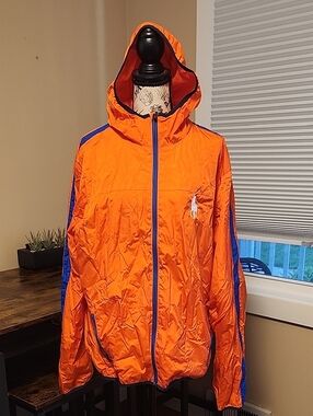 Polo by Ralph Lauren Orange and Blue Performance Hooded Jacket